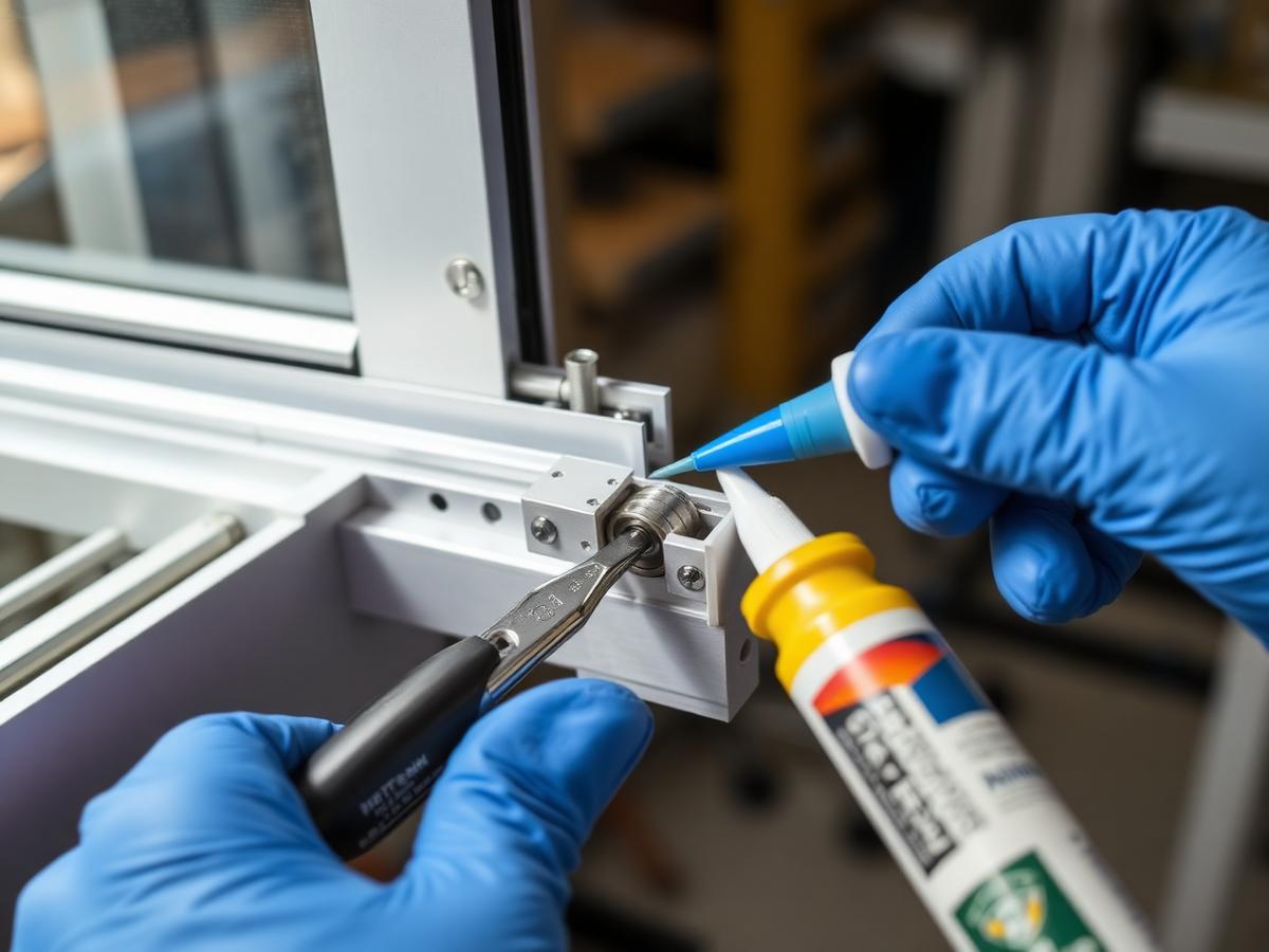 Manutenção preventiva: lubrificação e regulagem de roldanas de esquadria de alumínio